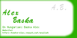 alex baska business card